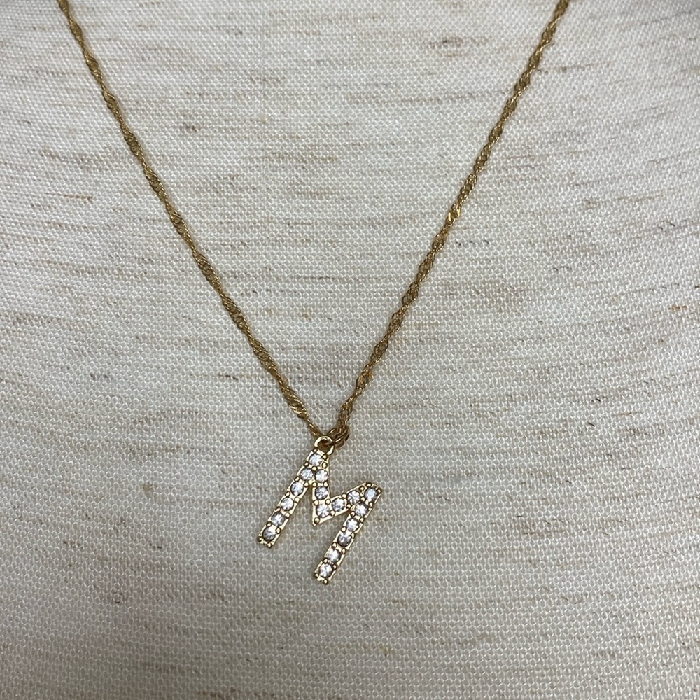 “M” pendant necklace